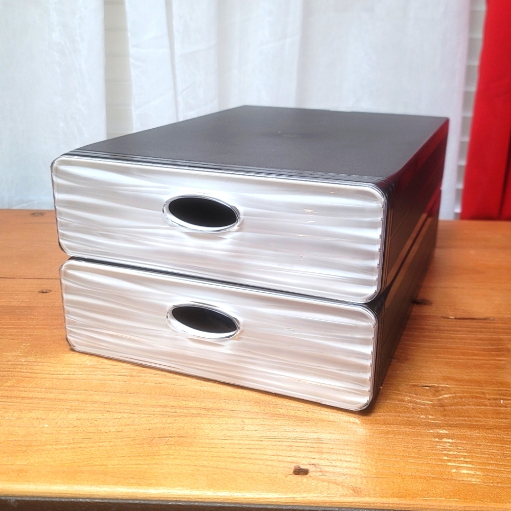 Set of 2 Stackable Drawers Office Paper Storage by QBox - Picture 2 of 9